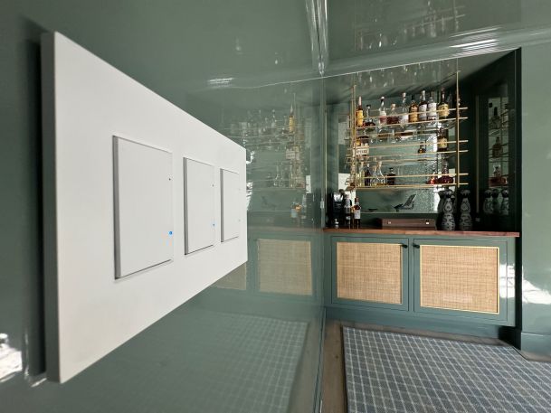 Modern Smart Light Switch with Refined Home Bar Reflection
